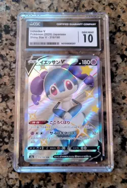 ✨Indeedee V Full Art Shiny Star V Pokemon Card CGC 10 GEM MINT Jap #316/190 2020 - Image 1