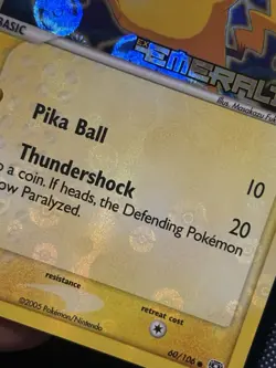 Pokemon Pikachu TCG EX Emerald Reverse Holo Card 60/106 Stamped - Holo Bleed-Vlp - Image 2