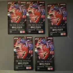 Lot of 5 One Piece TCG OP-16 The Time Of Battle Sleeved Booster Pack New Sealed - Image 1