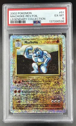 2002 Pokemon Legendary Collection Machoke Reverse Holo 51/110 PSA 6 - Image 1