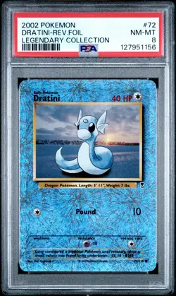 2002 POKEMON LEGENDARY COLLECTION #72 DRATINI-REVERSE FOIL PSA 8 - Image 1