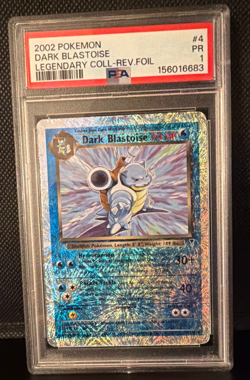 2002 POKEMON LEGENDARY COLLECTION #4 DARK BLASTOISE REVERSE FOIL PSA 1 - Image 1