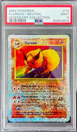 PSA 9 FLAREON POKEMON LEGENDARY COLLECTION #10 REVERSE FOIL HOLO 2002 - Image 1