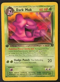 1st Edition Dark Muk 41/82 Team Rocket Set Non Holo Pokemon Card WOTC TCG - Image 1