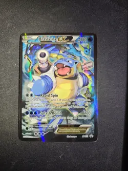 Pokemon TCG 2016 Full Art Holo Blastoise EX XY122 Black Star Promo Generations - Image 1