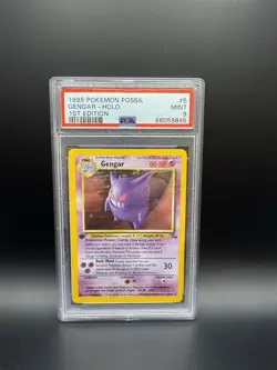 Pokemon TCG Gengar Fossil Holo Rare Card 5/62 1st Edition PSA 9 MINT - Image 1