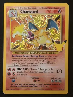 Pokemon Charizard 4/102 Celebrations: Classic Collection Pokemon Holo NM - Image 1