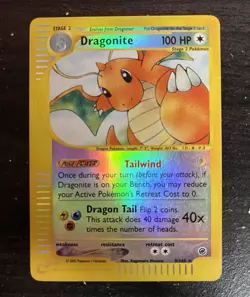Pokemon TCG Dragonite 9/165 Expedition Base Set Reverse Holo Rare 100 HP 2002 - Image 1