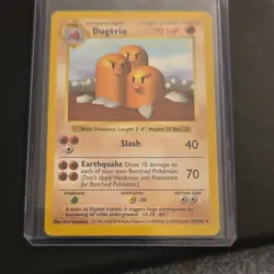 Wizards of the Coast Pokemon TCG Dugtrio 19/102 Base Set Shadowless Rare 70 HP - Image 1