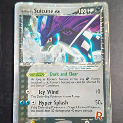 Nintendo Pokemon TCG Rocket’s Suicune ex Holo Rare ex Card 100 HP EX Team Rocket - Image 1
