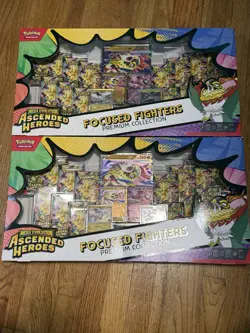 Ascended Heroes Focused By Fighters Premium Collection SEALED (Lot Of 2) - Image 1