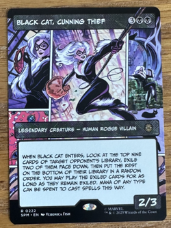 MTG Marvel Spider-Man, Black Cat, Cunning Thief - Borderless - Image 1