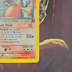 Dark Charizard 4/82 Holo Team Rocket 2000 Vintage Pokemon Card HP - Image 3