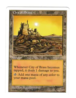 City of Brass 5th Edition Near-mint Rare Land Magic the Gathering - Image 1