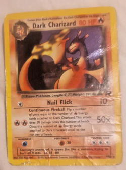 Pokemon TCG Dark Charizard 4/82 Rare Holo Team Rocket WOTC, Vintage DMG - Image 1