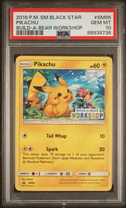 Build a Bear Pokemon Card Pikachu SM86 Promo Trading Card TCG PSA 10 Graded - Image 1