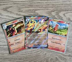 Pokemon TCG Charizard EX 161 Scarlet Violet Black Star Promo Holo Card plus evos - Image 1