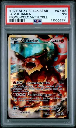 Pokemon Card Volcanion XY185 Holo XY Black Star Promo PSA 7 NM - Image 1