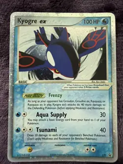 Pokemon TCG Kyogre EX 037 Holo Black Star Promo Card HP SWIRL - Image 1