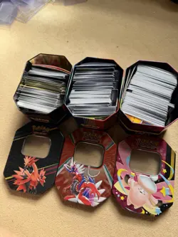 Pokemon TCG - 3x Tin Full Of Mixed Common Bulk Cards - Image 1