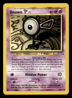 Unown [F] 48/75 Unlimited Uncommon Neo Discovery Pokemon Card - Image 2