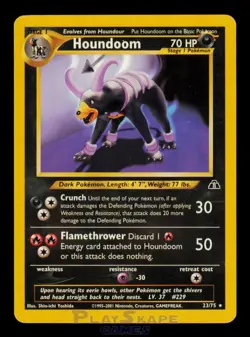 Pokemon Card Houndoom 23/75 Neo Discovery Unlimited Rare Vintage MP 2001 - Image 1