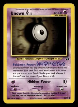 Unown [I] 68/75 Unlimited Common Neo Discovery Pokemon Card - Image 2