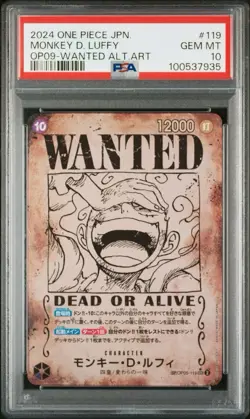 PSA 10 One Piece Monkey D. Luffy Wanted Poster OP05-119 Emperors New from Japan - Image 1