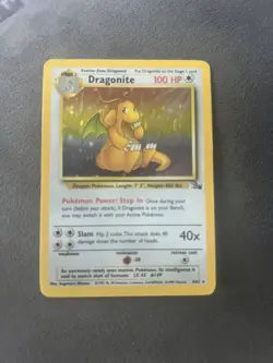 Dragonite Fossil 4/62 Holo Rare Pokemon Card WOTC 1999 English MP - Image 1