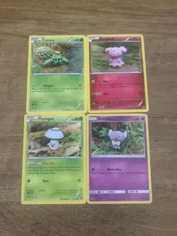 Pokemon Card Yuka Morii Bundle - 4 Cards - Cacnea Snubbull Foongus Gothita - Image 1