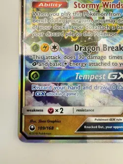 Rayquaza GX Holo Ultra Rare Celestial Storm 109/168 Pokemon Card NM - Image 3