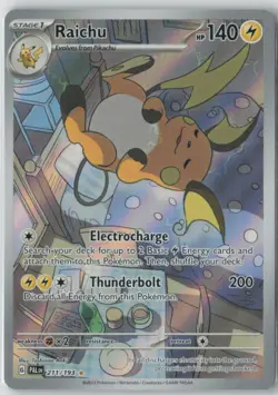 Pokemon TCG Raichu 211/193 Sv02: Paldea Evolved Holo Full Art IR EN 140HP - Image 1
