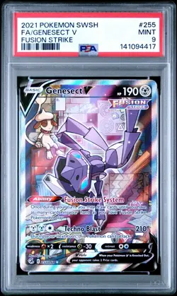 PSA 9 GENESECT V 255/264 FULL ART FUSION STRIKE POKEMON SWORD AND SHIELD MINT - Image 1