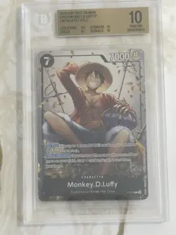 One Piece Card Game Monkey D. Luffy P-075 Tin Pack Set Vol.2 Promo Foil BGS 10 - Image 1