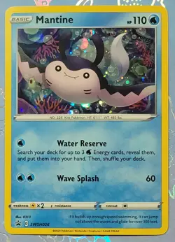 Mantine SWSH026 Pokemon Sword & Shield Ultra Rare Black Star Promo NM - Image 1