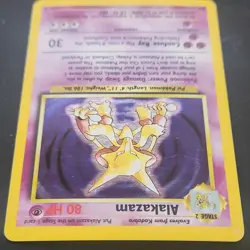 Pokemon TCG Alakazam 1/102 Base Set Unlimited Holo Rare English 1999 80 HP - Image 3
