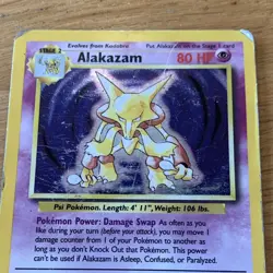 Pokemon TCG Base Set Alakazam Holo Rare 1/102 80 HP English 1999 WOTC - Image 3