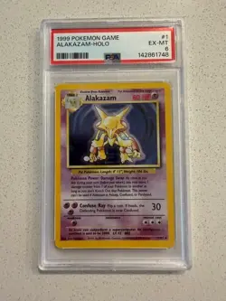 1999 POKEMON BASE SET UNLIMITED #1 ALAKAZAM-HOLO PSA 6 - Image 1