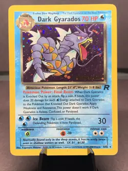 Pokemon TCG Dark Gyarados 8/82 Team Rocket Prerelease Holo Rare VTG WOTC LP- - Image 1