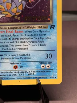 Pokemon TCG Dark Gyarados 8/82 Team Rocket Prerelease Holo Rare VTG WOTC LP- - Image 4