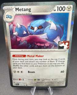 Pokemon TCG Metang 114/162 Cosmos Promo Holo Play! Stamp Prize Pack Series LP/NM - Image 1