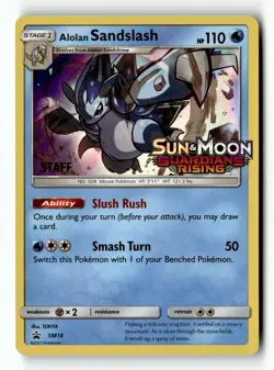 Pokemon Card Alolan Sandslash - (Prerelease) [Staff] Holo LP SM Promos SM18 - Image 1