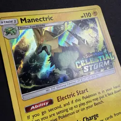 Manectric SM130 - Prerelease Sun & Moon Celestial Storm Holo Promo Pokemon TCG - Image 2