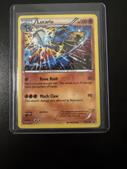 Pokemon TCG Lucario XY140 Holo Rare Black Star Promo Card LP Condition - Image 1