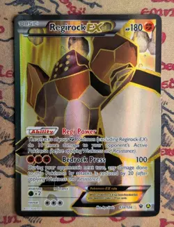 Regirock EX Fates Collide 43a/124 Ultra Rare Full Art Pokemon Card 2017 LP - Image 1