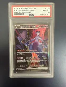 Pokemon TCG Rocket's Mewtwo ex SV10 125/098 JP Special Art Rare Holo PSA 10 - Image 1