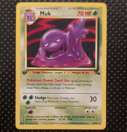 Pokemon TCG Muk 28/62 Fossil Rare Regular English 70 HP 1st Edition - Image 1