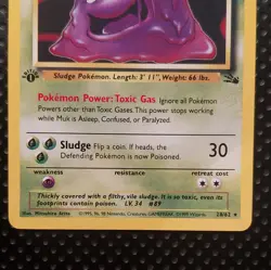Pokemon TCG Muk 28/62 Fossil Rare Regular English 70 HP 1st Edition - Image 3