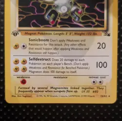 Pokemon TCG Magneton 26/62 Fossil 1st Edition Rare Regular English 80 HP - Image 3