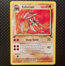 Pokemon TCG Kabutops 24/62 Fossil 1st Edition Rare Regular English 1999 - Image 1